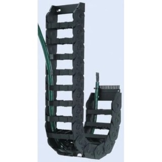 Igus Black Cable Trunking e-chain with Igumid NG Material, Width 38.2mm x Depth 19.3mm, Length 1m, Minimum Bend E08.30.038.0