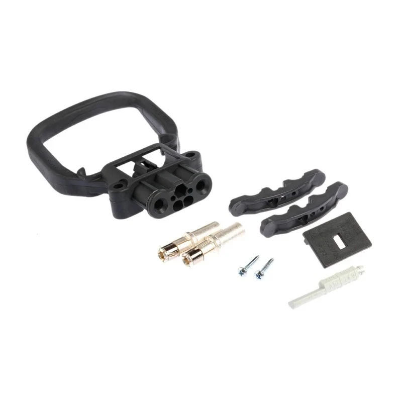 Rema Industrial Power Connector Rated at 80A, 150V, Black Plastic Chassis Mount 95342-01