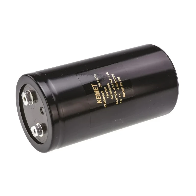 KEMET Aluminium Cylindrical Can Capacitor 0.47F 16V DC Polar, Screw Termination ALS30A474NP016