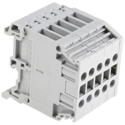 Entrelec Distribution Block 5 Way 800V 32A Grey 1SNA115409R2600