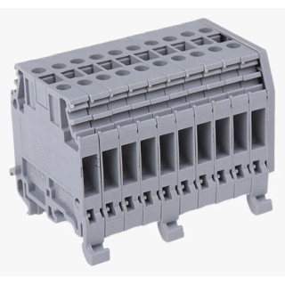 Entrelec Distribution Block 10 Way 800V 32A Grey 1SNA115412R0000