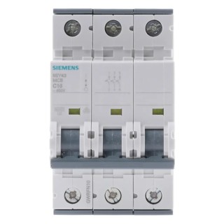 Siemens SENTRON Miniature Circuit Breaker 3-Pole 16A Type C 400V AC 60V DC 10kA Breaking Capacity 5SY4316-7