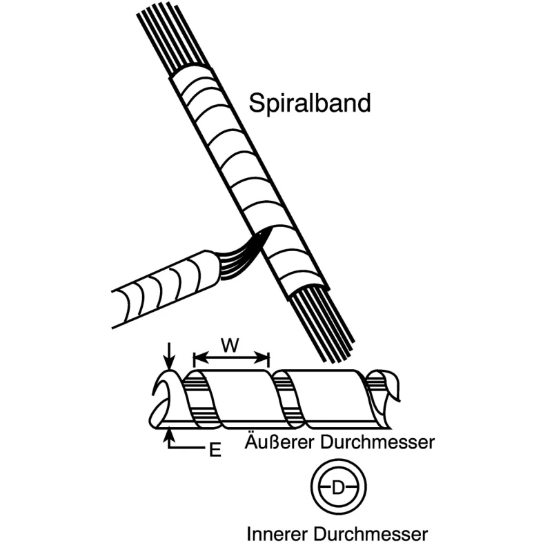 Essentra Spiral Cable Wrap Polyethylene 50 mm Maximum Bundle Diameter 12 mm Cable Diameter SP-9-NAT (25 M)
