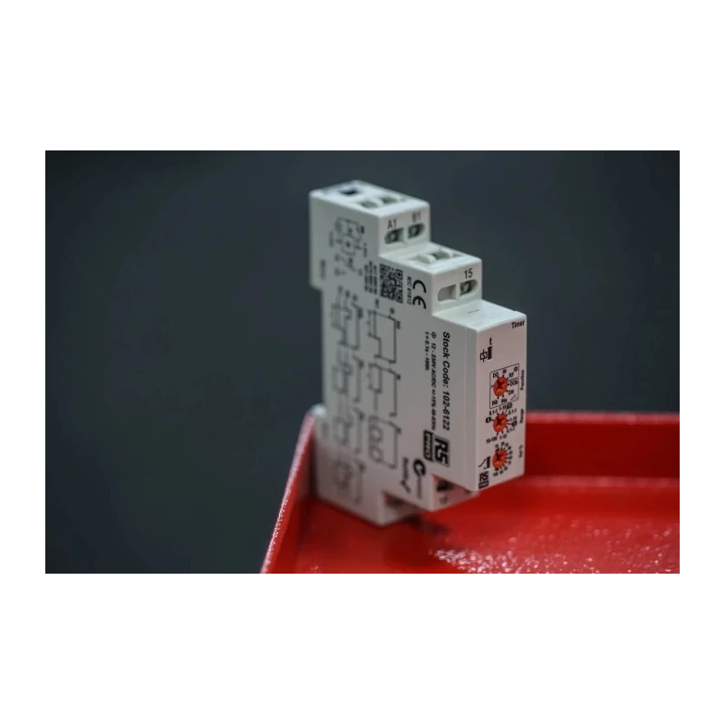 Broyce Control RS PRO DIN Rail Timer Relay 1-Contact SPDT 230 V dc/ac 24 V ac 0.1 s to 100 h Multifunction RS PRO 102-6122