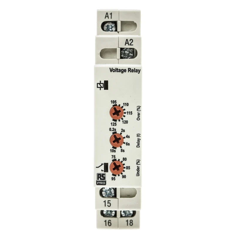 RS PRO Monitoring Relay 1 Phase SPDT DIN Rail Mount 230V AC 25V AC 102-6131