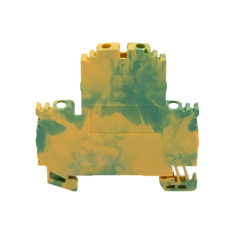 Weidmüller WDK Series PE Terminal Green Yellow 2-Level Screw Termination 2.5mm² 300A IECEx/ATEX 1041620000