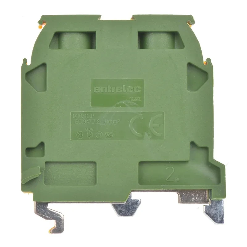 Entrelec SNA Series Earth Terminal Block Green, Yellow 10mm² 1-Level Screw Terminal 800V AC 55A 1SNA165115R1000