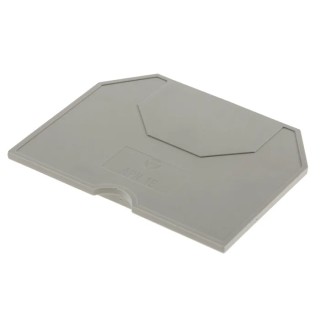 RS PRO End Cover for Use with DIN Rail Terminal Blocks Model , Grey, Compatible with High Current Terminals 384-7076