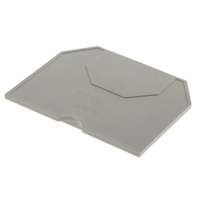 RS PRO End Cover for Use with DIN Rail Terminal Blocks Model , Grey, Compatible with High Current Terminals 384-7076