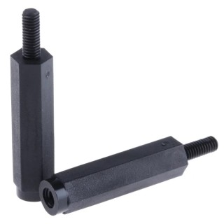 Essentra M3 Nylon Hex Standoff, 25 mm Body Length, Male/Female Thread HTSN-M3-25-6-2