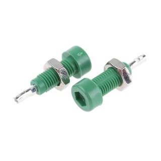 Johnson Components Green Female Test Socket 2 mm Connector, Solder Termination, 10A Current, Tin Plating 102-0804-001