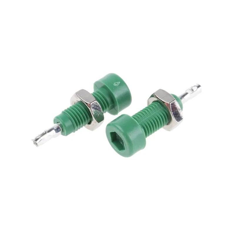 Johnson Components Green Female Test Socket 2 mm Connector, Solder Termination, 10A Current, Tin Plating 102-0804-001