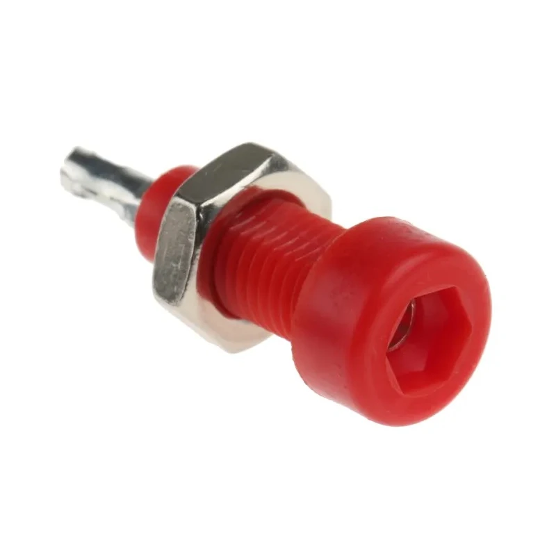 Johnson Components Red Female Test Socket 2 mm Connector, Solder Termination, Tin Plating, 10A 105-0802-001