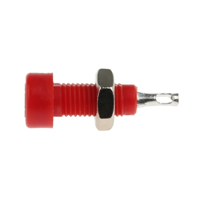 Johnson Components Red Female Test Socket 2 mm Connector, Solder Termination, Tin Plating, 10A 105-0802-001