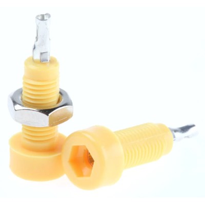 Johnson Components Yellow Female 2 mm Test Socket Connector, Solder Termination, 10A, Tin Plating 105-0807-001