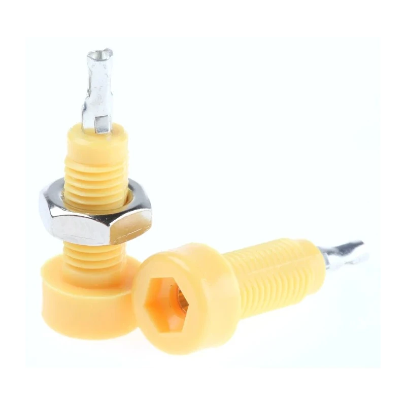 Johnson Components Yellow Female 2 mm Test Socket Connector, Solder Termination, 10A, Tin Plating 105-0807-001