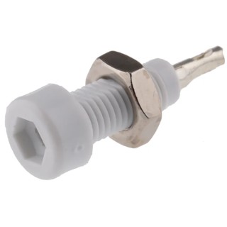 Johnson Components White Female Test Socket 2 mm Connector Solder Termination 10A Tin Plating 105-0801-001
