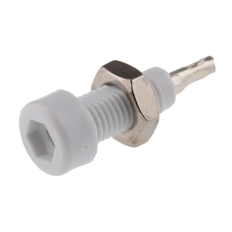 Johnson Components White Female Test Socket 2 mm Connector Solder Termination 10A Tin Plating 105-0801-001