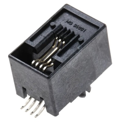Molex RJ11 Modular Jack Connector Female Surface Mount Cat3 Unshielded Right Angle 1 Port 4 Way RJ11