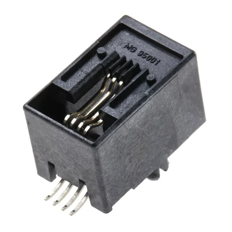 Molex RJ11 Modular Jack Connector Female Surface Mount Cat3 Unshielded Right Angle 1 Port 4 Way RJ11