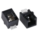 Molex RJ12 Female Modular Jack Connector, Surface Mount, Cat3 Unshielded Right Angle 1 Port 6 Way RJ12 