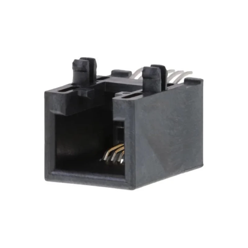 Molex RJ12 Female Modular Jack Connector, Surface Mount, Cat3 Unshielded Right Angle 1 Port 6 Way RJ12 