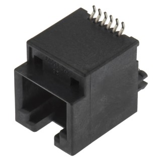 Molex RJ11 Connector Female Surface Mount Cat3 Unshielded Vertical 1 Port 6 Way 