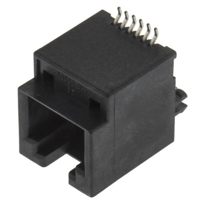 Molex RJ11 Connector Female Surface Mount Cat3 Unshielded Vertical 1 Port 6 Way 