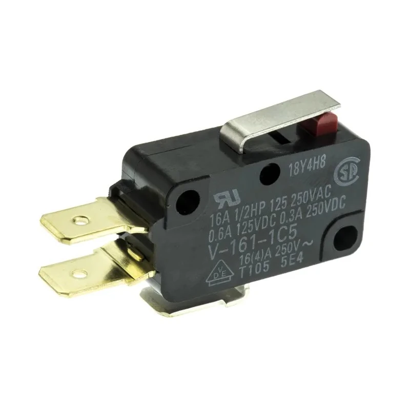 Omron Short Lever Micro Switch Tab Terminal 16A 250 V AC/DC SPCO IP40 V-161-1C5