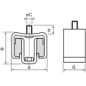 Paulstra Hutchinson M8 Anti-Vibration Mount Male Buffer Foot 136 daN Compression 60 mm Height 53561145