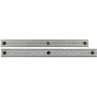 RS PRO 300 mm Stainless Steel Satin Chrome Ruler Imperial, Metric 387-0098