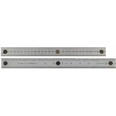RS PRO 300 mm Stainless Steel Satin Chrome Ruler Imperial, Metric 387-0098