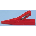 Staubli Insulated Red Crocodile Clip Brass Contact 10A, 12mm Jaw Opening 64.9209-22