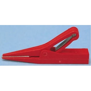 Staubli Insulated Red Crocodile Clip Brass Contact 10A, 12mm Jaw Opening 64.9209-22