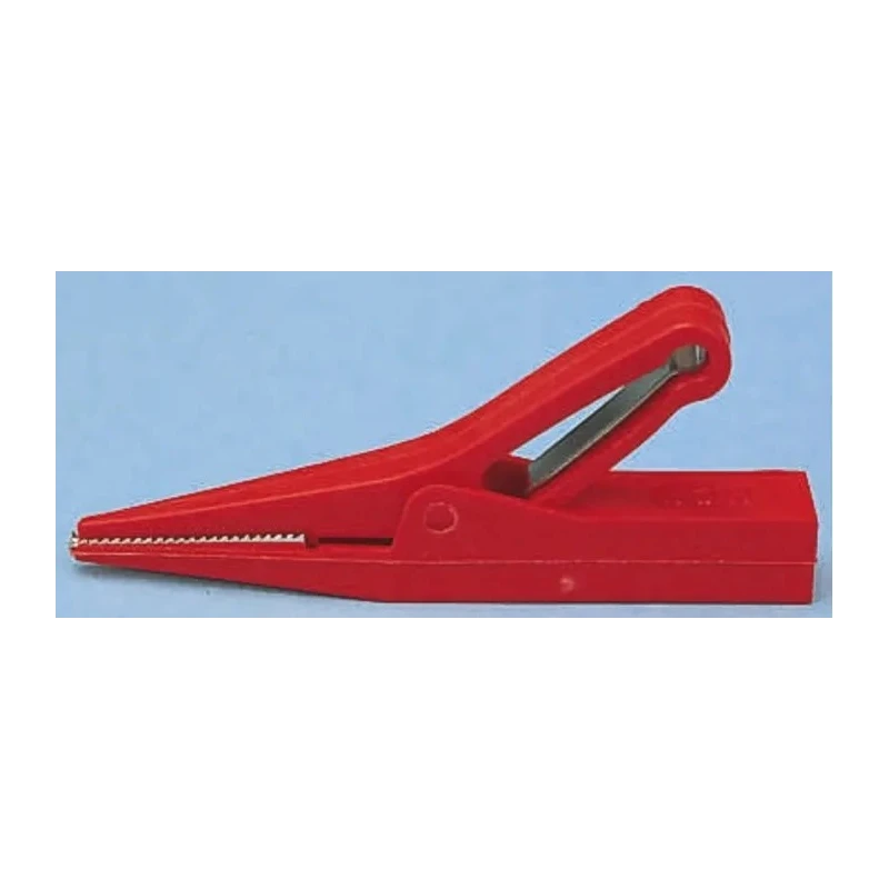 Staubli Insulated Red Crocodile Clip Brass Contact 10A, 12mm Jaw Opening 64.9209-22