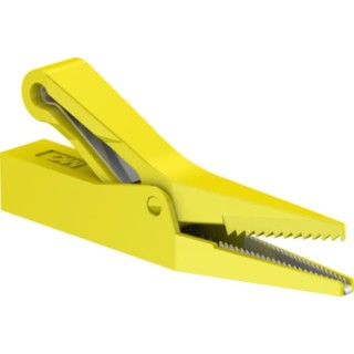 Staubli Insulated Yellow Crocodile Clip Brass Contact 10A 12mm Jaw Opening 64.9209-24