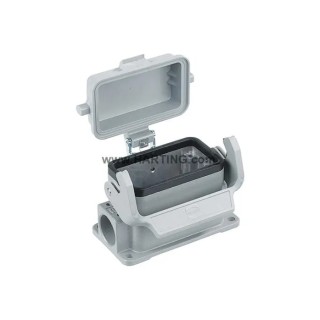 HARTING Han B Range Heavy Duty Power Connector Housing 1 Lever Surface Mount, Die Cast Aluminium Body, IP65 09300161295