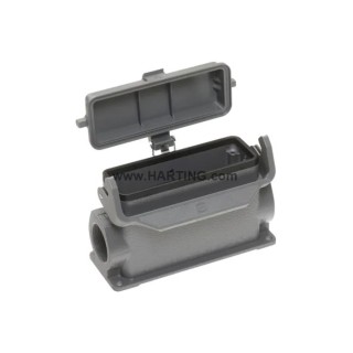 HARTING Han B Range Heavy Duty Power Connector Hood 1 Lever Surface Mount Die Cast Aluminium 09300241255