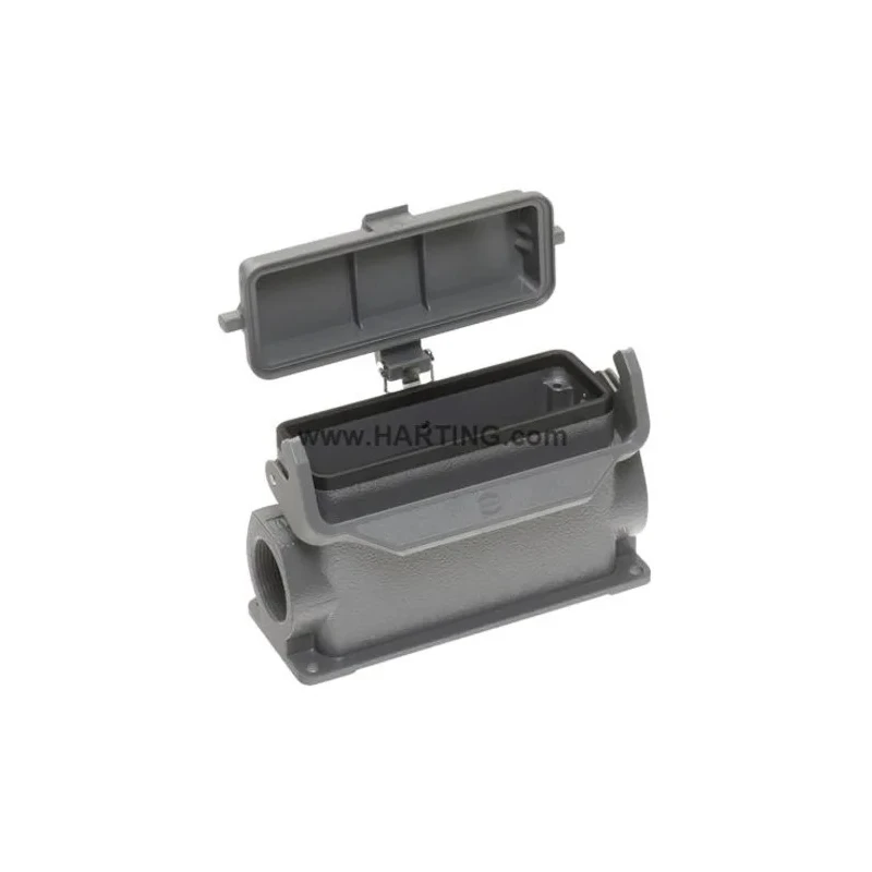 HARTING Han B Range Heavy Duty Power Connector Hood 1 Lever Surface Mount Die Cast Aluminium 09300241255