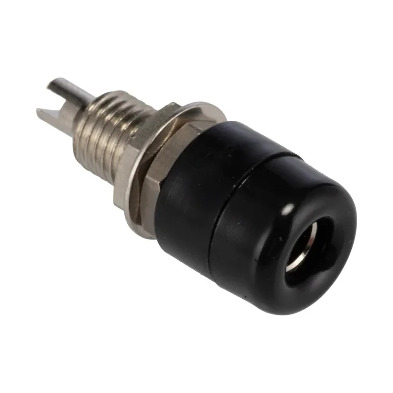 Schutzinger Black Female Banana Socket 4 mm Connector, Solder Termination, 20A, Nickel Plating IBU401/SW