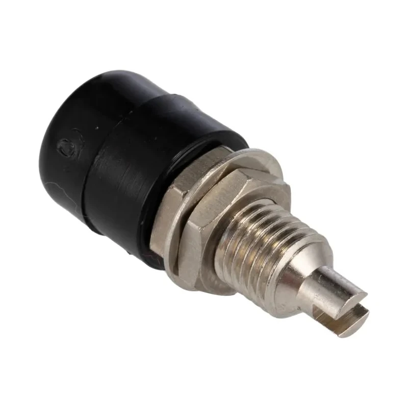 Schutzinger Black Female Banana Socket 4 mm Connector, Solder Termination, 20A, Nickel Plating IBU401/SW