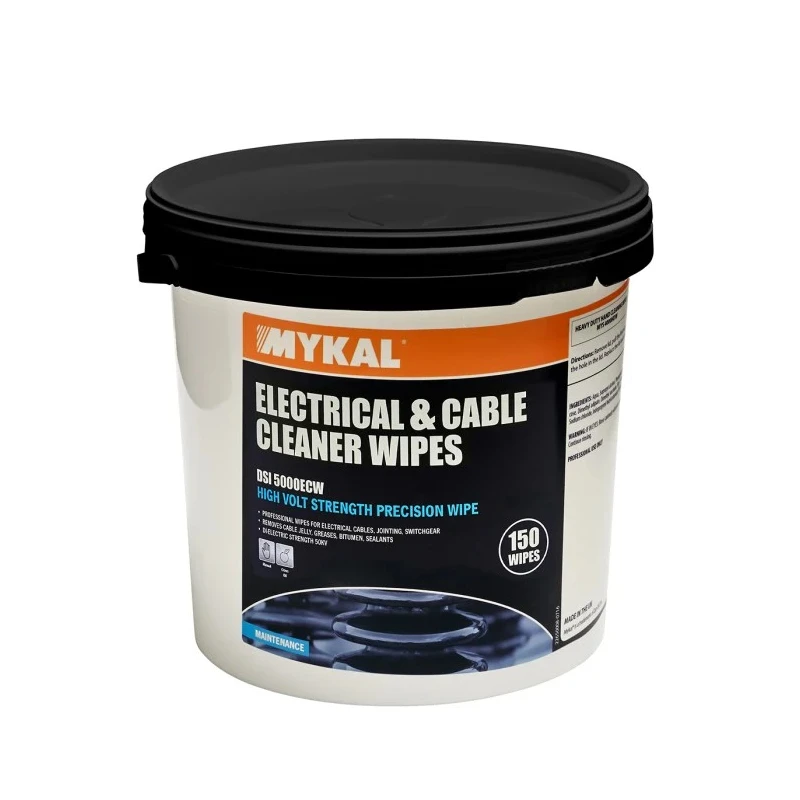 Mykal Industries Electrical Cable Wet Wipes Tub of 150, 250 x 300 mm 0003ELECTNCABLE