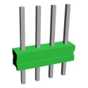 TE Connectivity AMPMODU MOD II Series Straight Through Hole Pin Header, 4 Contacts, 2.54 mm Pitch, 1 Row, Unshrouded 825433-4