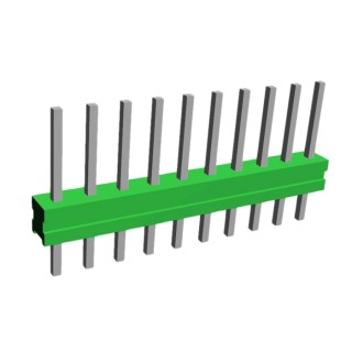 TE Connectivity AMPMODU MOD II Series Straight Through Hole Pin Header, 10 Contact(s), 2.54 mm Pitch, 1 Row 1-825433-0