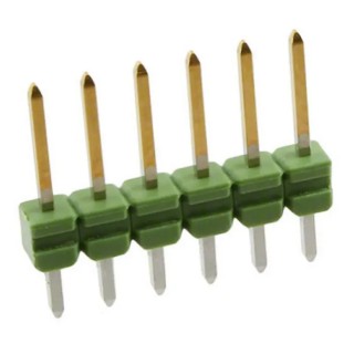 TE Connectivity AMPMODU MOD II Series Straight Through Hole Pin Header, 6 Contacts, 2.54 mm Pitch, 1 Row, Unshrouded 825433-6