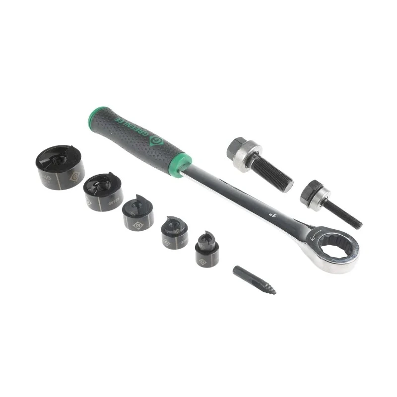 Greenlee 10 Piece Punch & Die Set ISO 16/20/25/32/40 Circular Hole Sizes Manual Operation Slug Buster Series 50366920