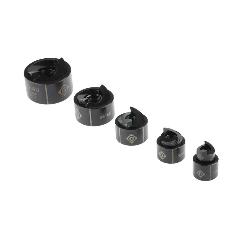Greenlee 10 Piece Punch & Die Set ISO 16/20/25/32/40 Circular Hole Sizes Manual Operation Slug Buster Series 50366920