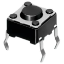 Alps Alpine Black Tactile Switch Button 0.7 mm SPST 50mA 12 V dc Snap-in SKHHAJA010