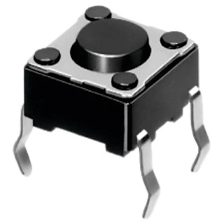 Alps Alpine Black Tactile Switch Button 0.7 mm SPST 50mA 12 V dc Snap-in SKHHAJA010
