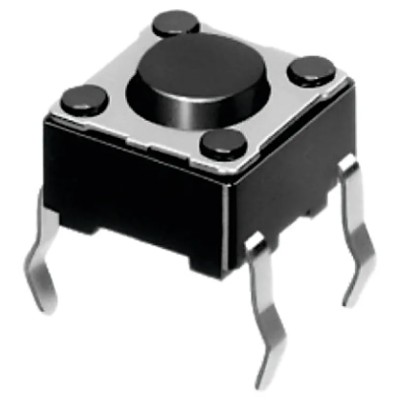 Alps Alpine Black Tactile Switch Button 0.7 mm SPST 50mA 12 V dc Snap-in SKHHAJA010